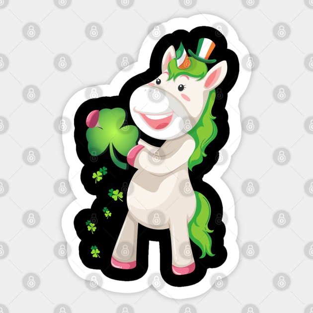 St Patricks Day Girls Dabbing Unicorn Leprechaun Lepricorn Sticker by Pannolinno